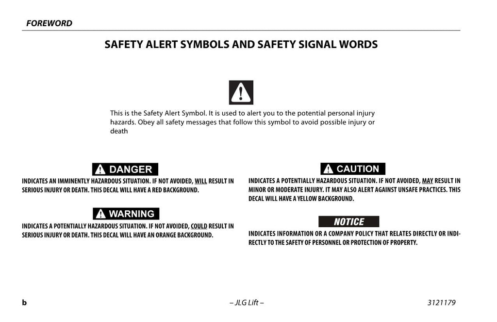 JLG 450A Series II 450AJ Series II 510AJ Boom Lift Operators Manual