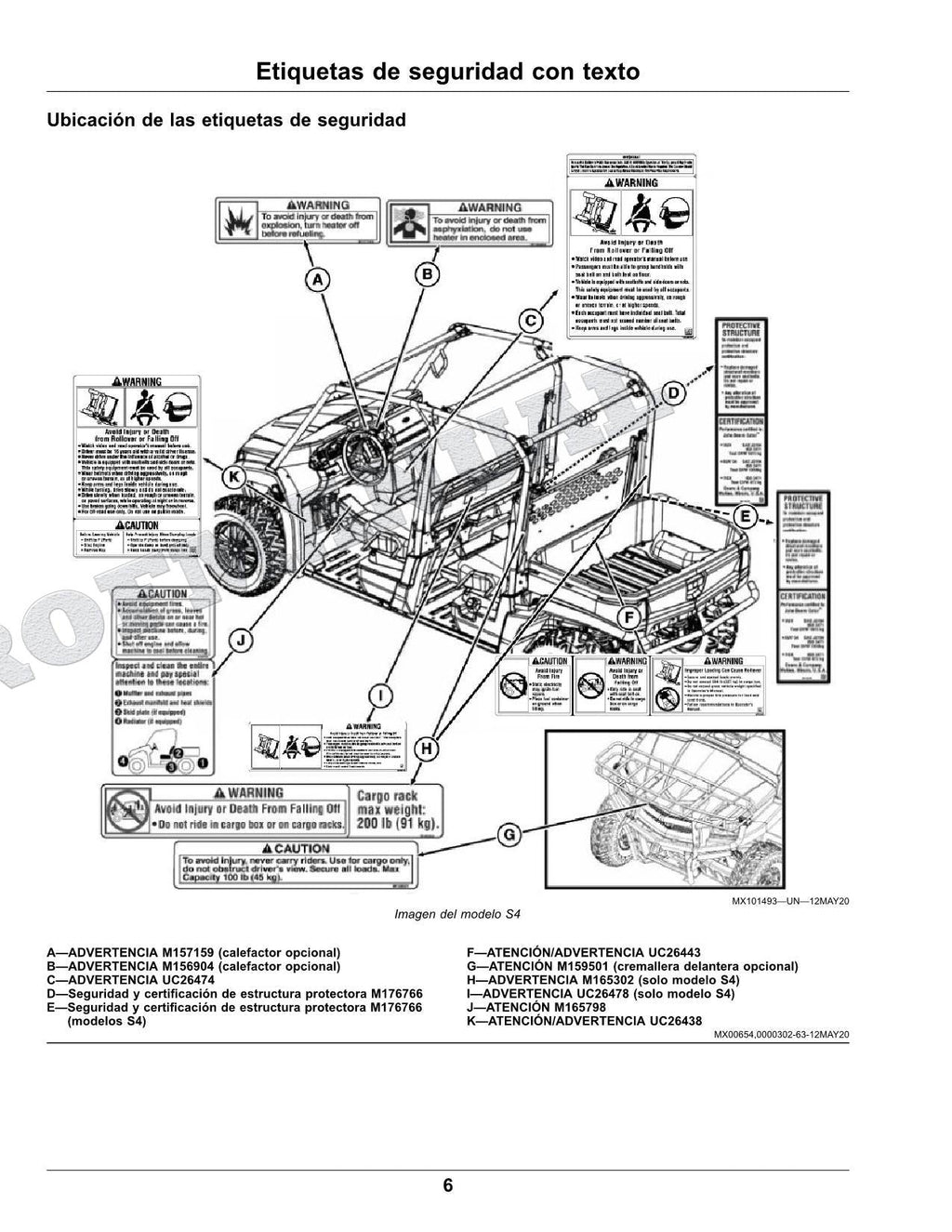 John Deere XUV560E XUV560E S4 cocodrilo Manual del Operador Español SN 040001-