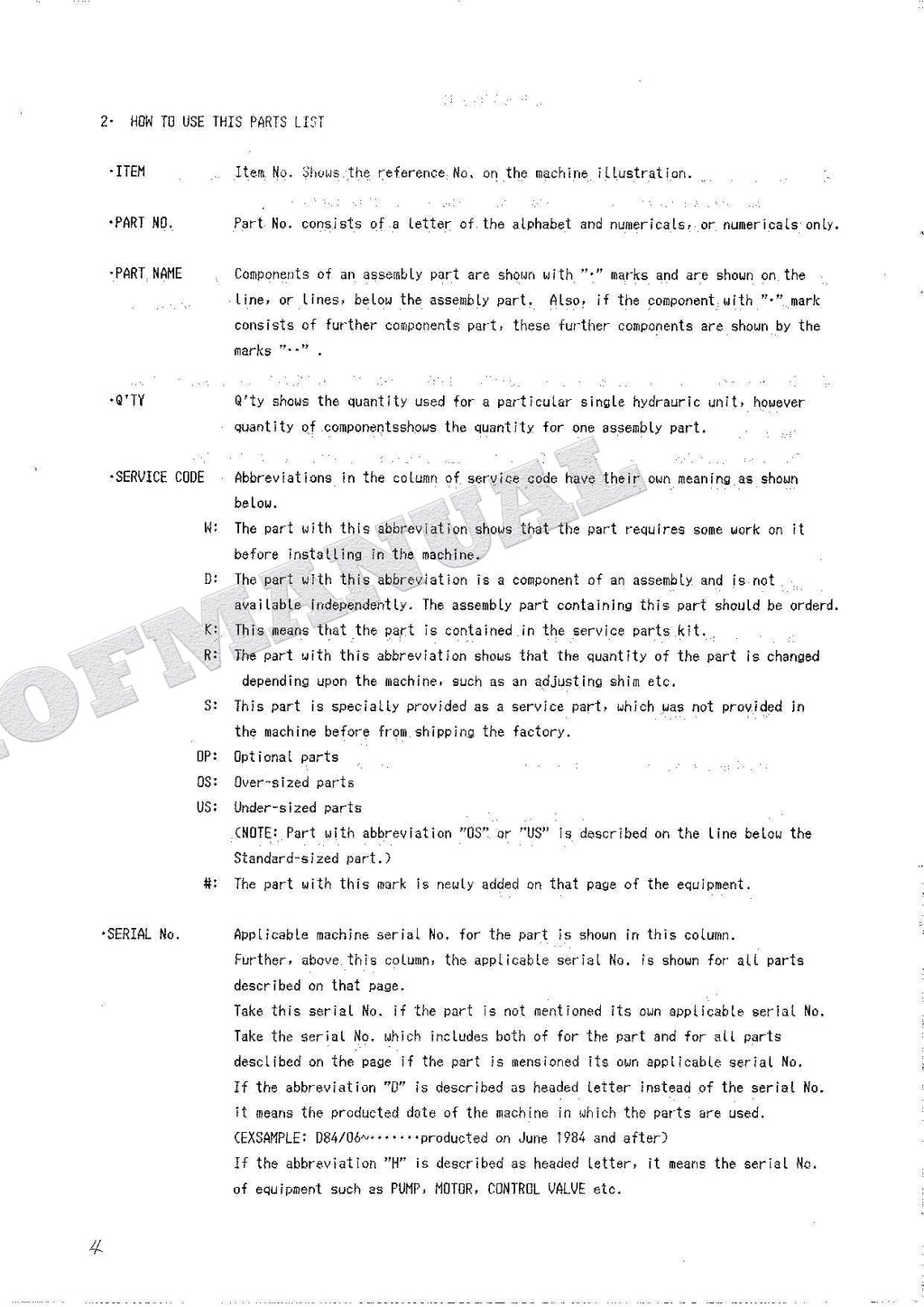 HITACHI UH025-7 UH033 Equipment Component Excavator Parts Catalog Manual