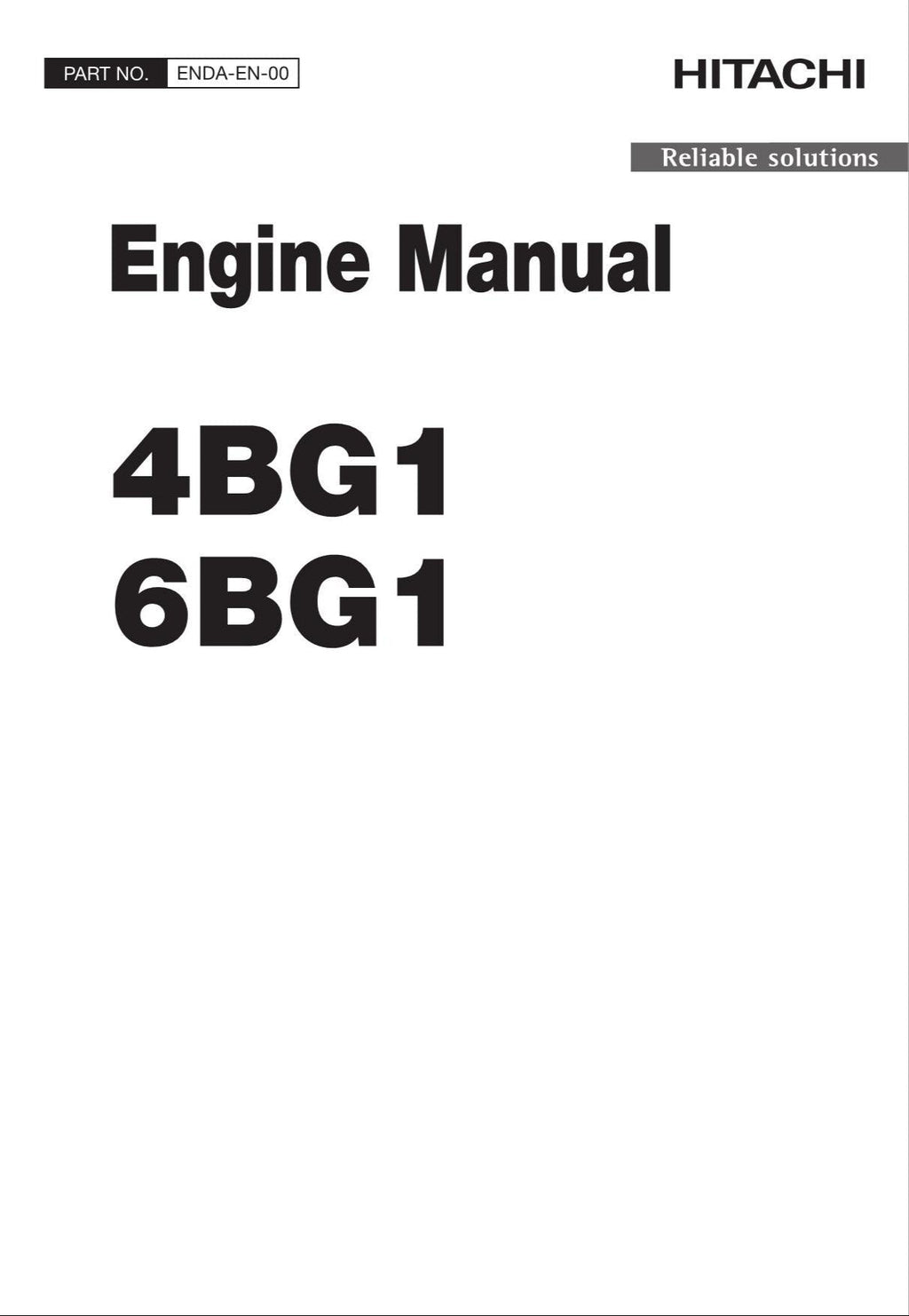 Hitachi 4BG1 6BG1 Wheel Loader Engine Manual