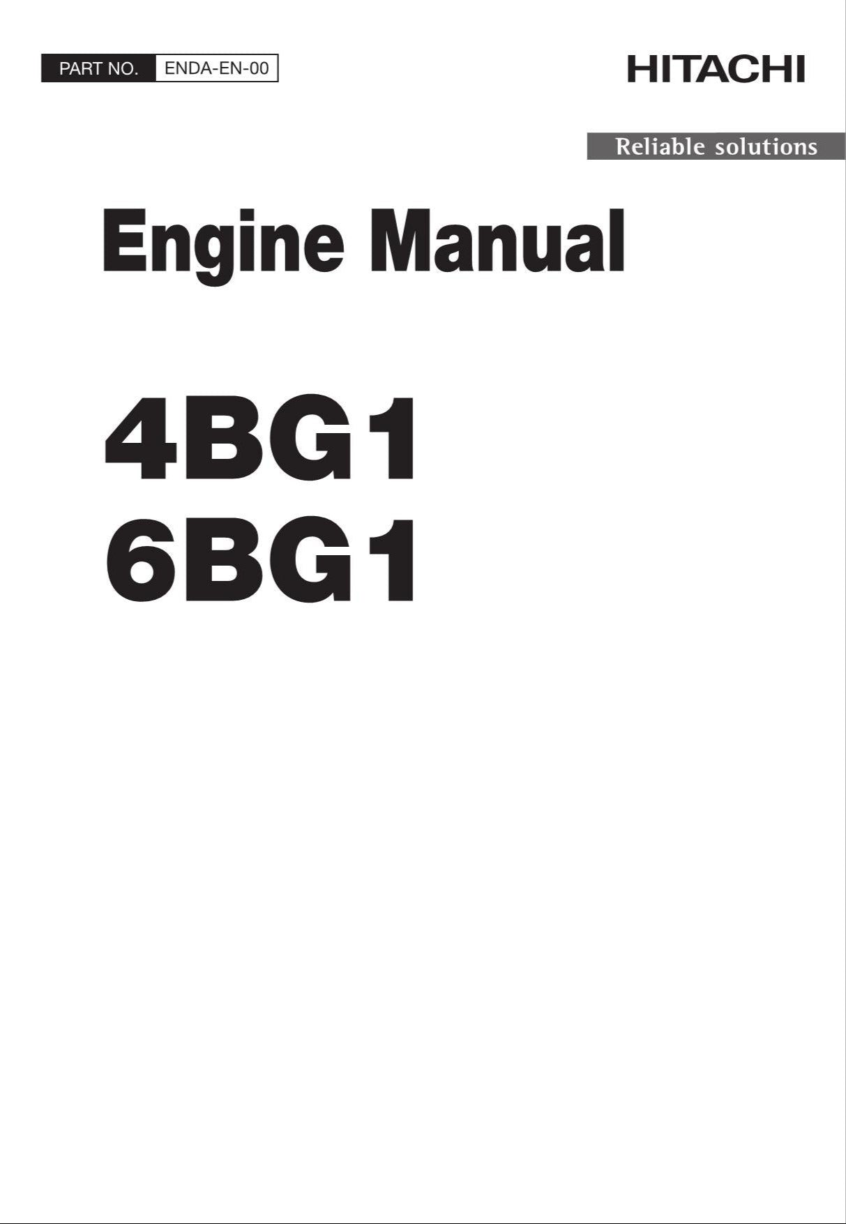 Hitachi 4BG1 6BG1 Wheel Loader Engine Manual