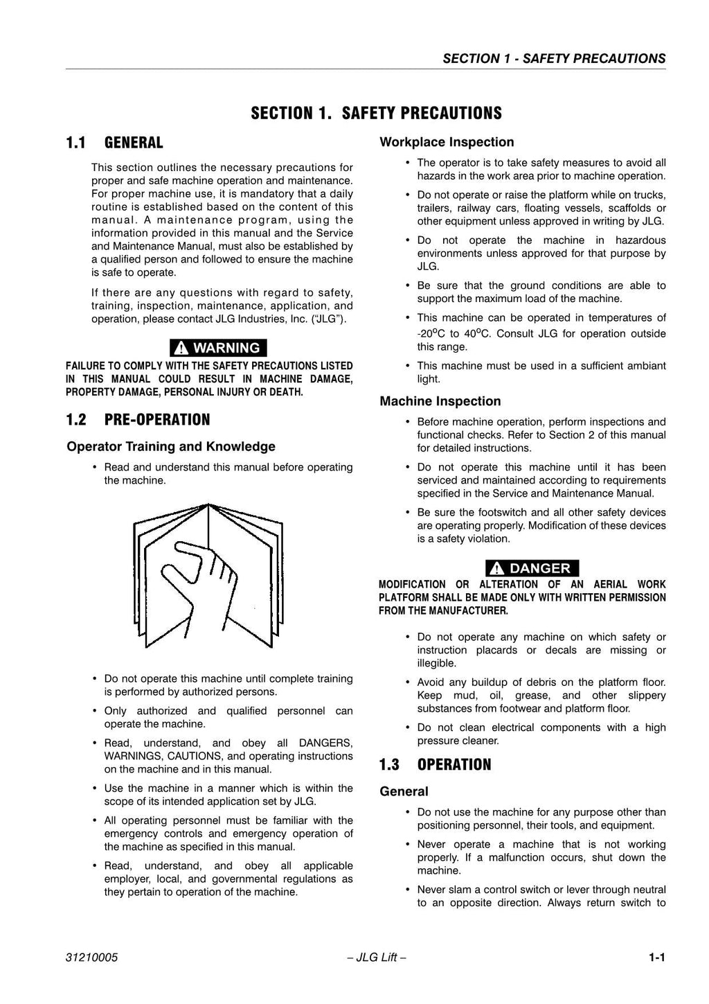 TOUCAN 1010 1010I Vertical Lift Maintenance Operation Operators Manual