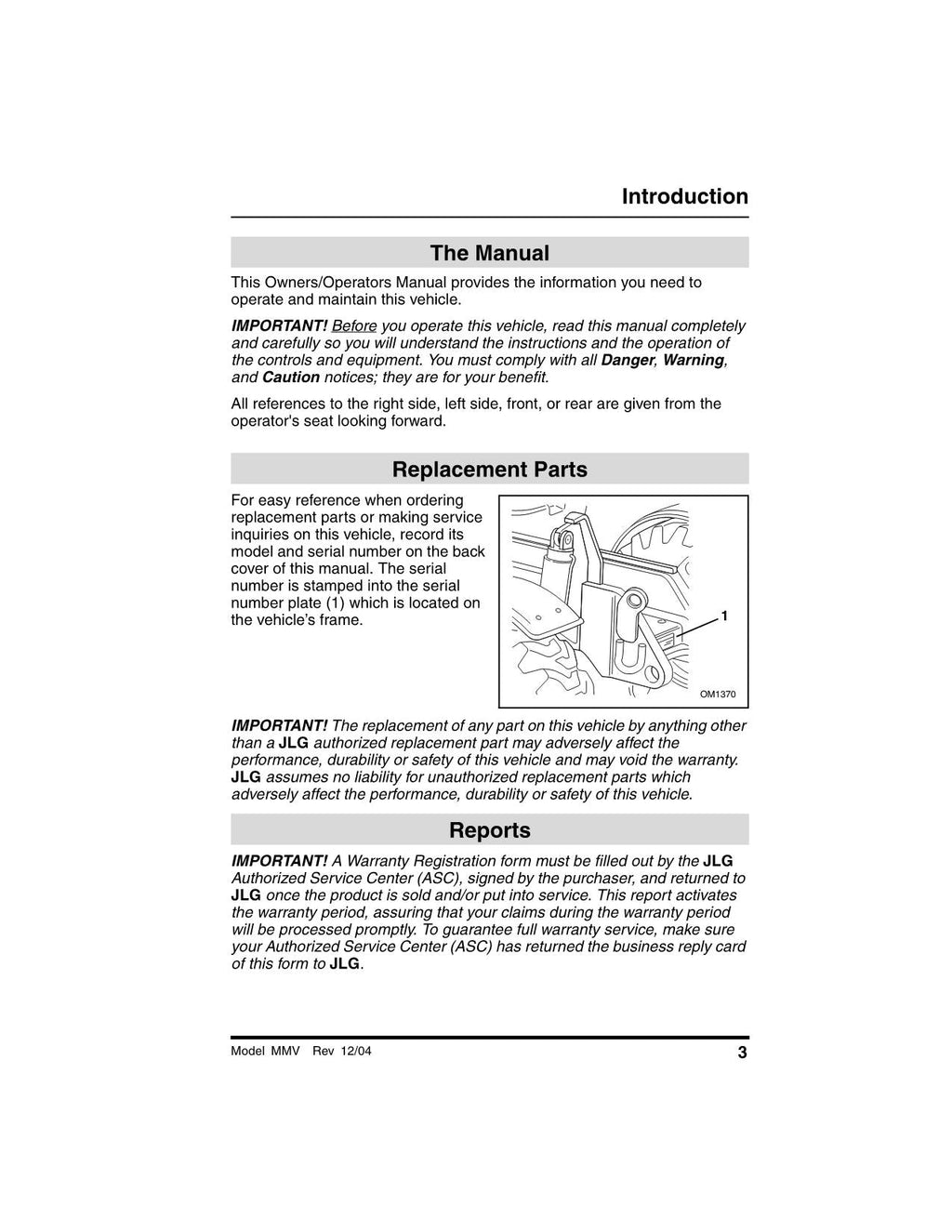 SKYTRAK MMV Telehandler Maintenance Operation Operators Manual 8990439