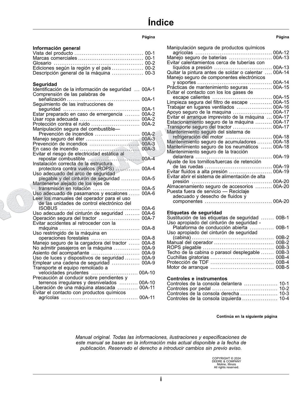 John Deere 1023E 1025R Tractor Manual del Operador Español SN RS000001- MY2025-