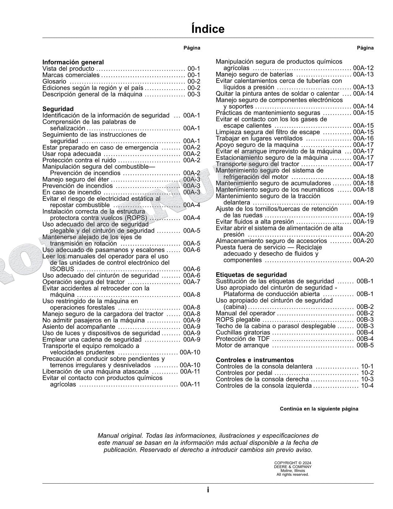 John Deere 1023E 1025R Tractor Manual del Operador Español SN RS000001- MY2025-
