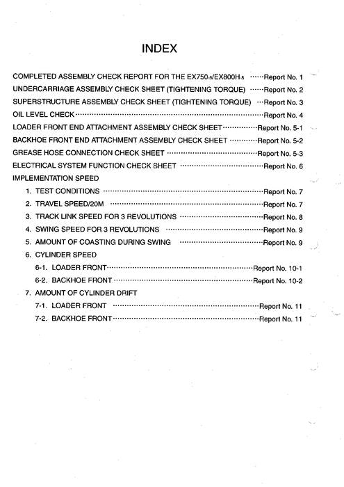 HITACHI EX750-5 EX800H-5 EXCAVATOR SERVICE MANUAL KO19200