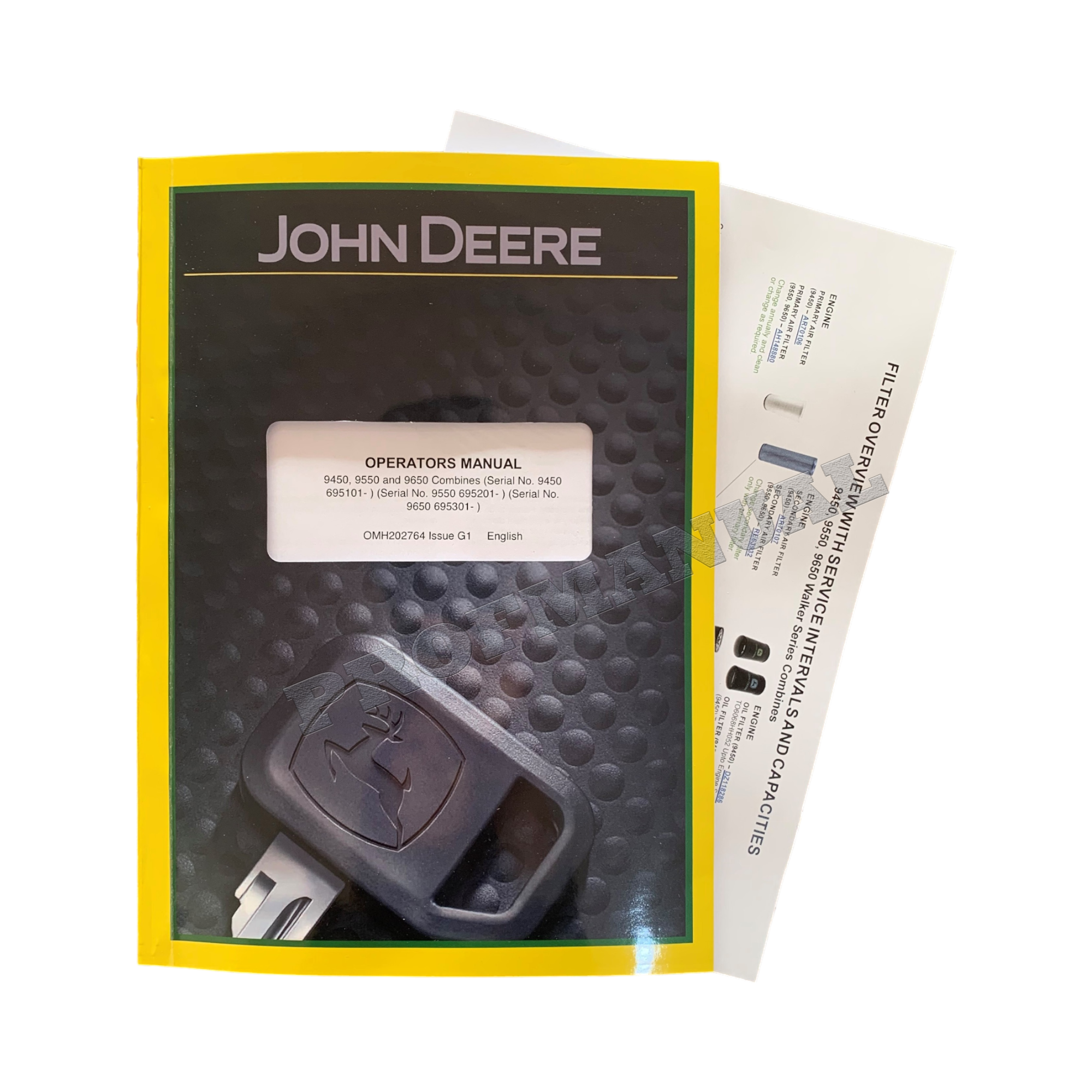 Manual del operador de la cosechadora John Deere 9450, 9550 y 9650 + ¡Extra! OMH202764