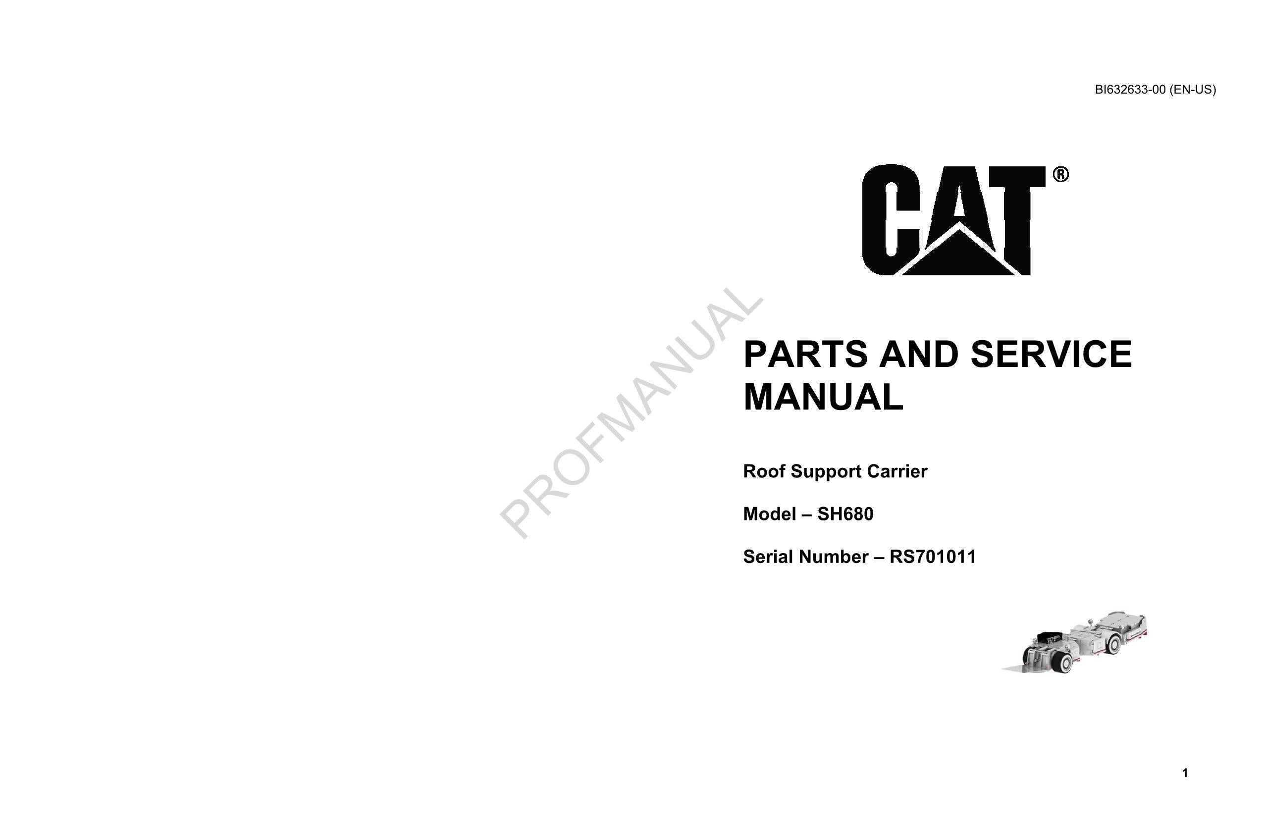 Catálogo de piezas de tajo largo subterráneo Caterpillar SH680 Carrier Manual ser RS701011