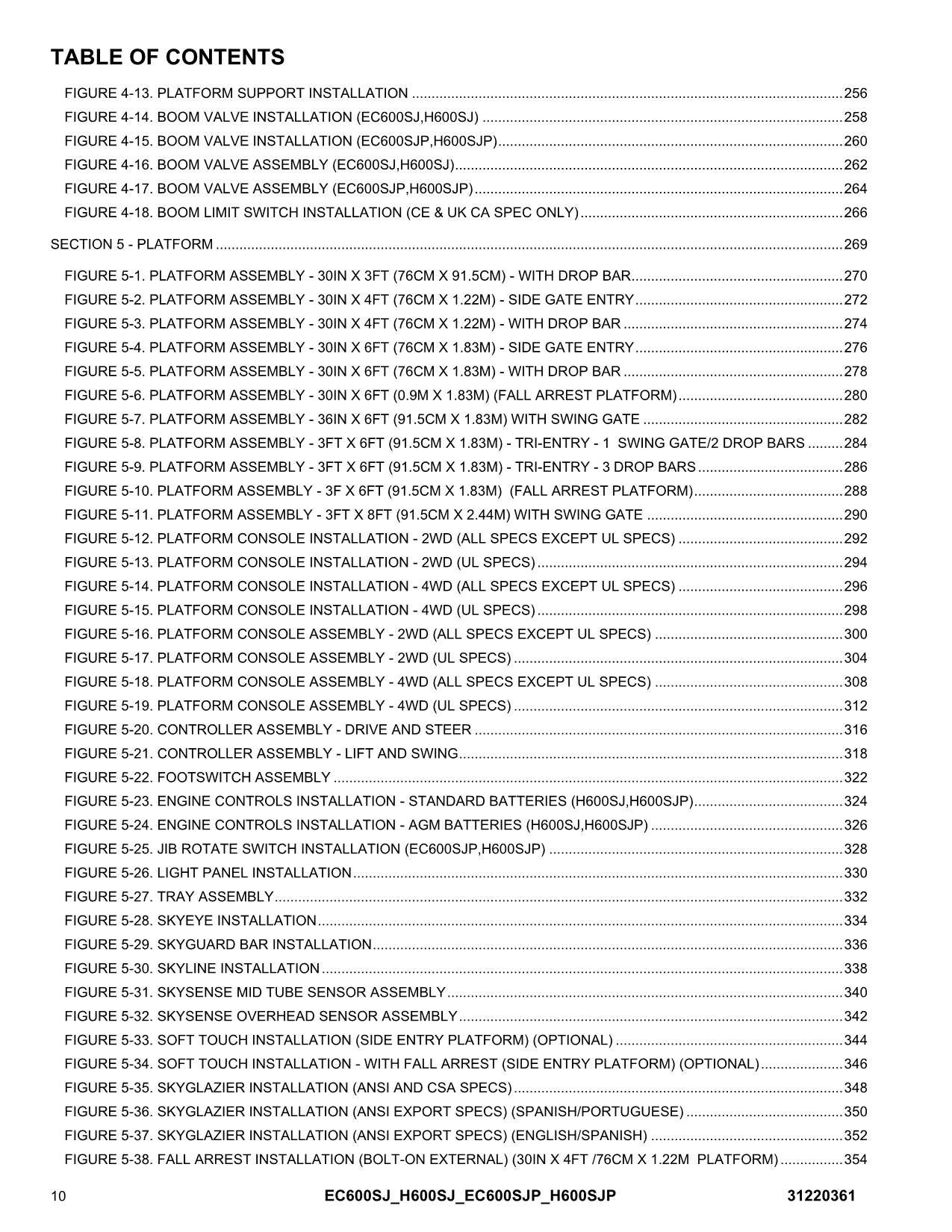 Manual del catálogo de piezas de plataformas elevadoras JLG EC600SJ EC600SJP H600SJ H600SJP