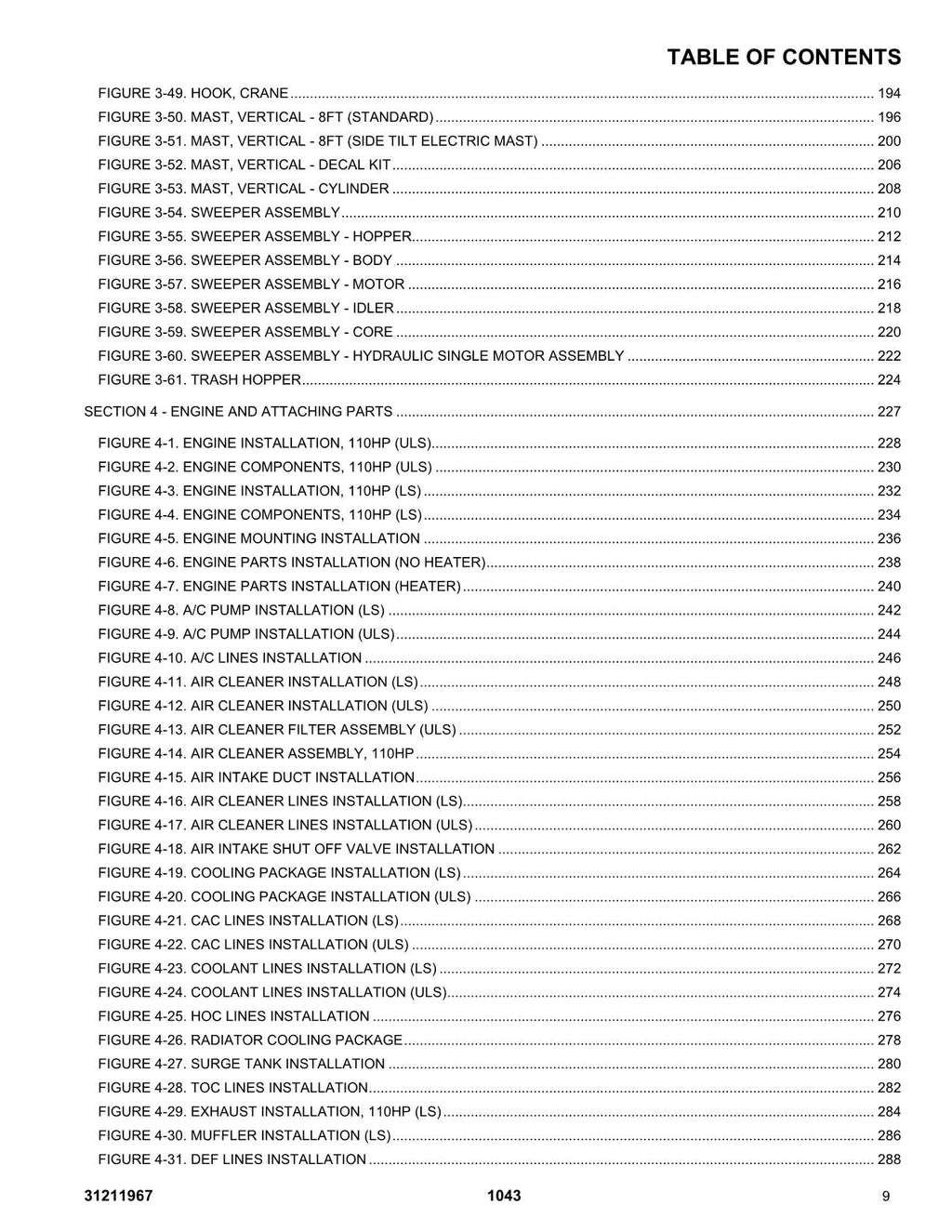 JLG 1043 Telehandler  Parts Catalog Manual