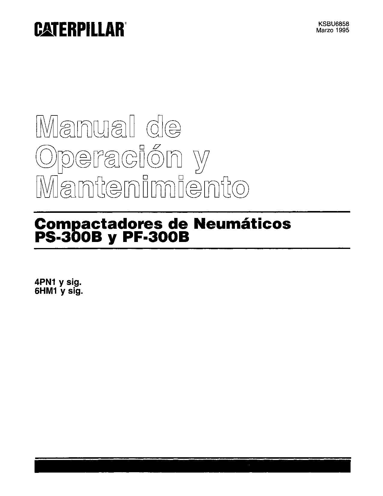 Caterpillar PF 300B PS 300B Compactadora Manual de Operación y Mantenimiento