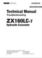 HITACHI ZX160LC-7 Excavator Troubleshooting Oceanian +Schematic Technical Manual