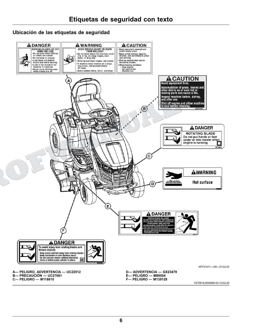 John Deere S220 S240 Tractor Manual del Operador SN S220 010001- 240 880001-