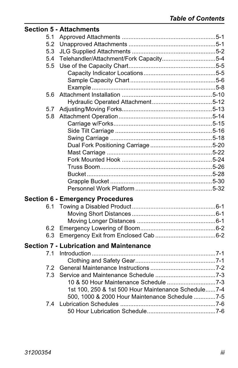 LULL 644E-42 944E-42 Telehandler Maintenance Operation Operators Manual