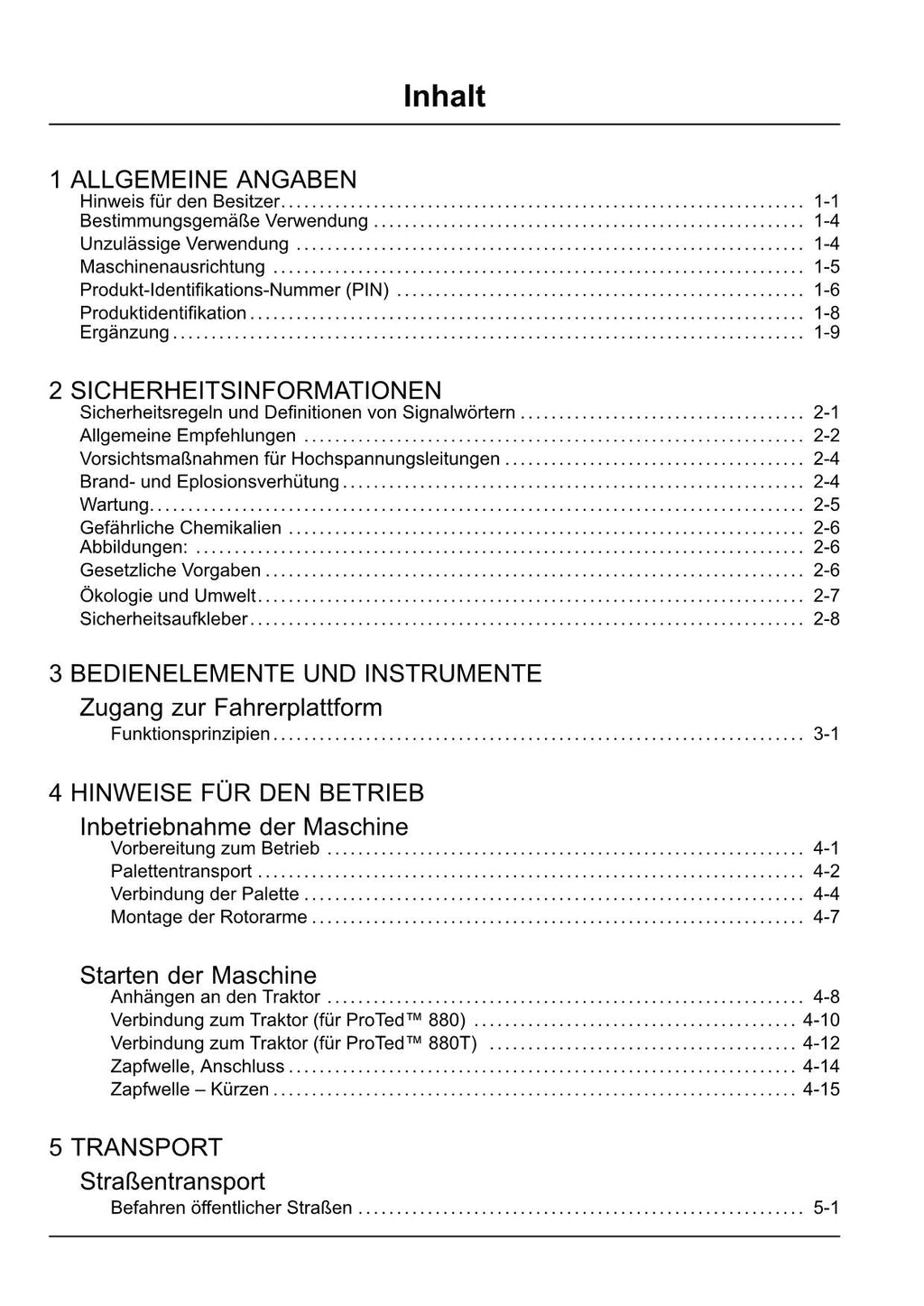 New Holland PROTED 880 880T Wender Betriebsanleitung