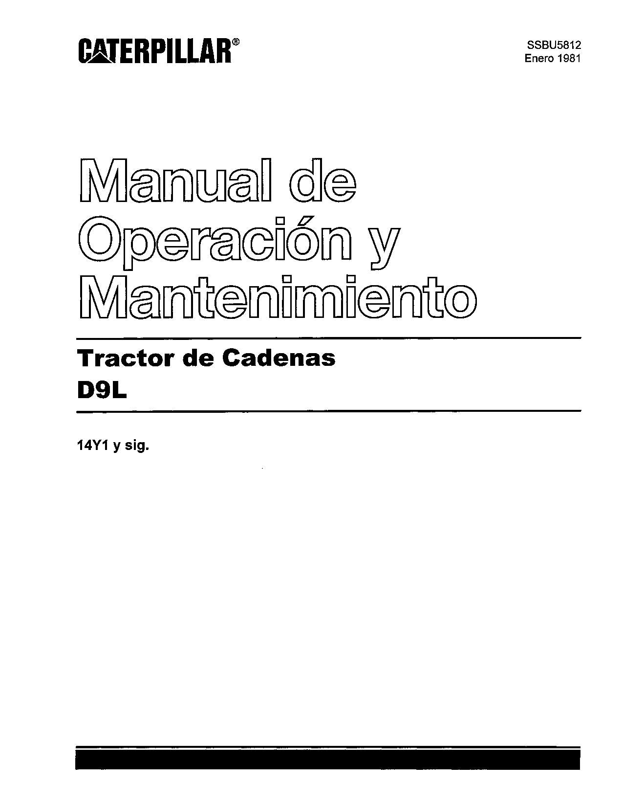 Caterpillar D9L Tractor de Cadenas Manual de Operación y Mantenimiento Español