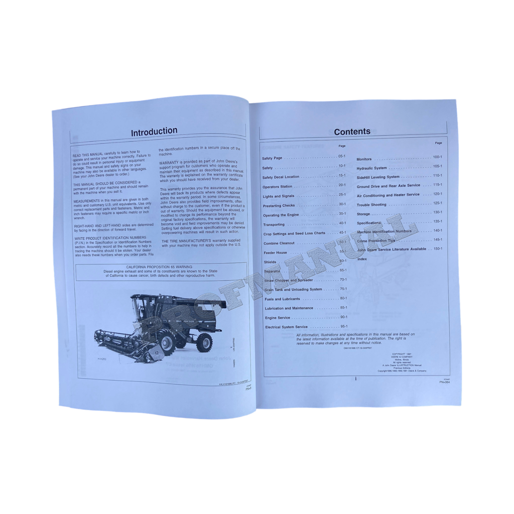 MANUAL DEL OPERADOR DE LA COSECHADORA JOHN DEERE 9500 + ¡BONIFICACIÓN! 
