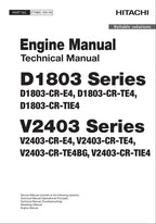 Hitachi D1803 Series V2403 Series Wheel Loader Engine Manual Technical Manual