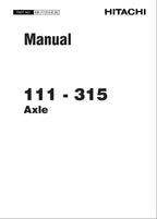 Hitachi 111-315 Axle Wheel Loader Service Manual