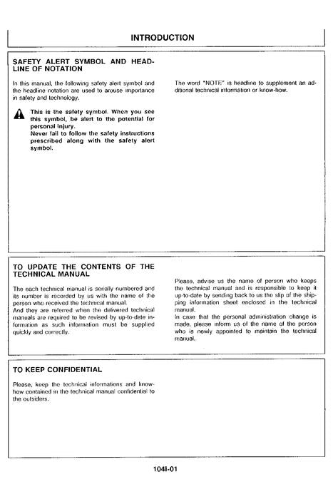 HITACHI EX100-2 EXCAVATOR SERVICE MANUAL