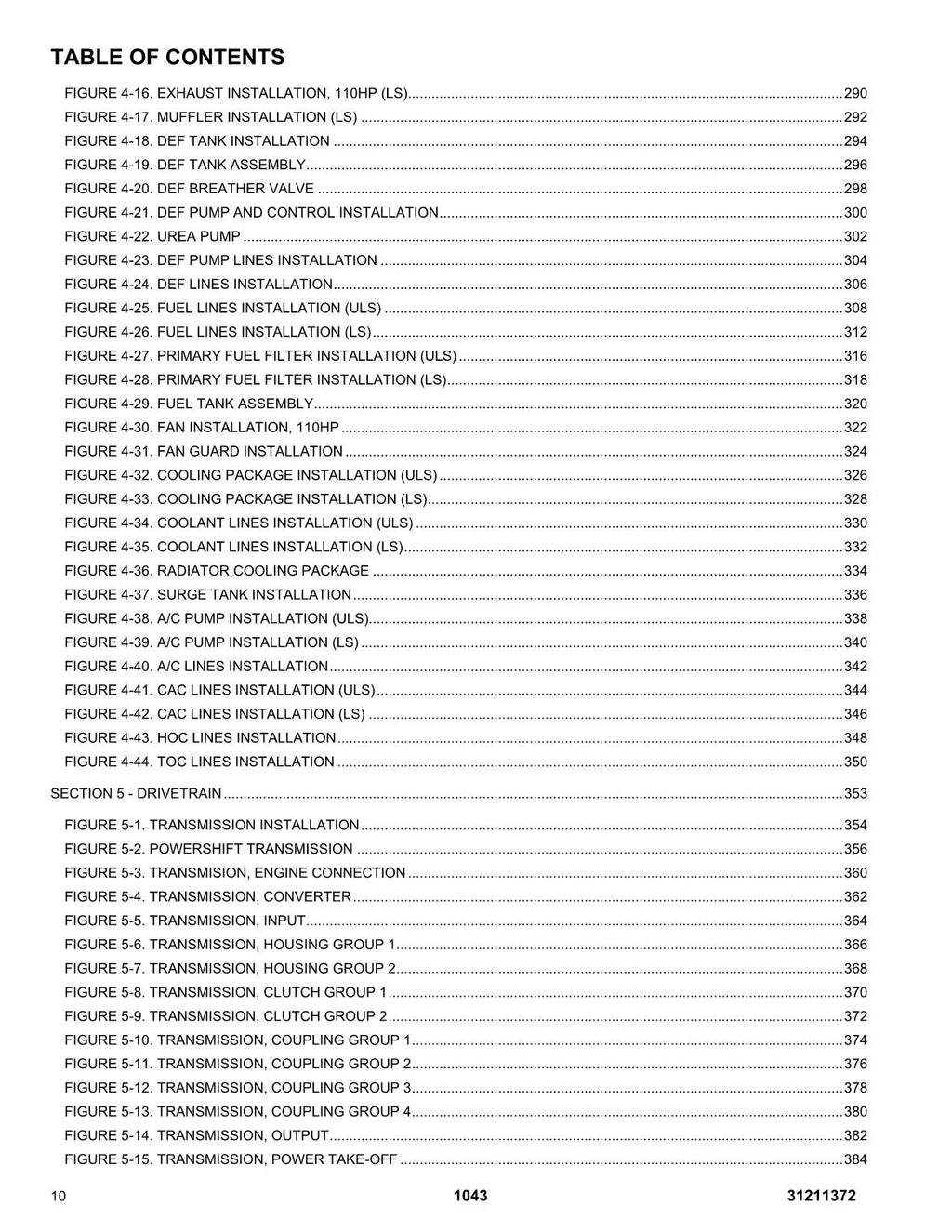 JLG 1043 Telehandler Parts Catalog Manual 31211372