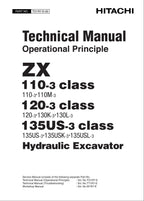 HITACHI ZX110-3Class ZX120-3Class Excavator Operation Principle Technical Manual