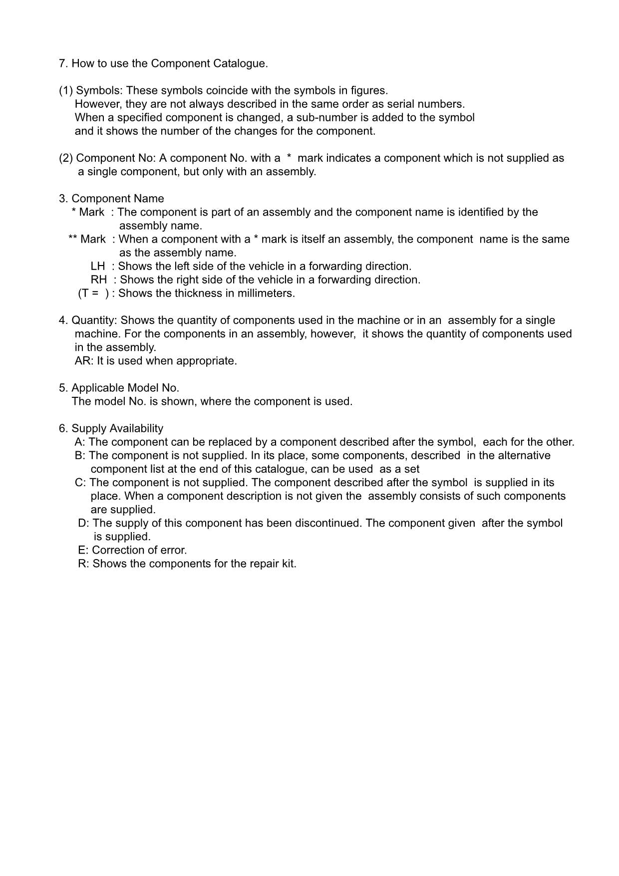 Hitachi LX60-7 Wheel Loader Parts Catalog Manual SN 001001-up