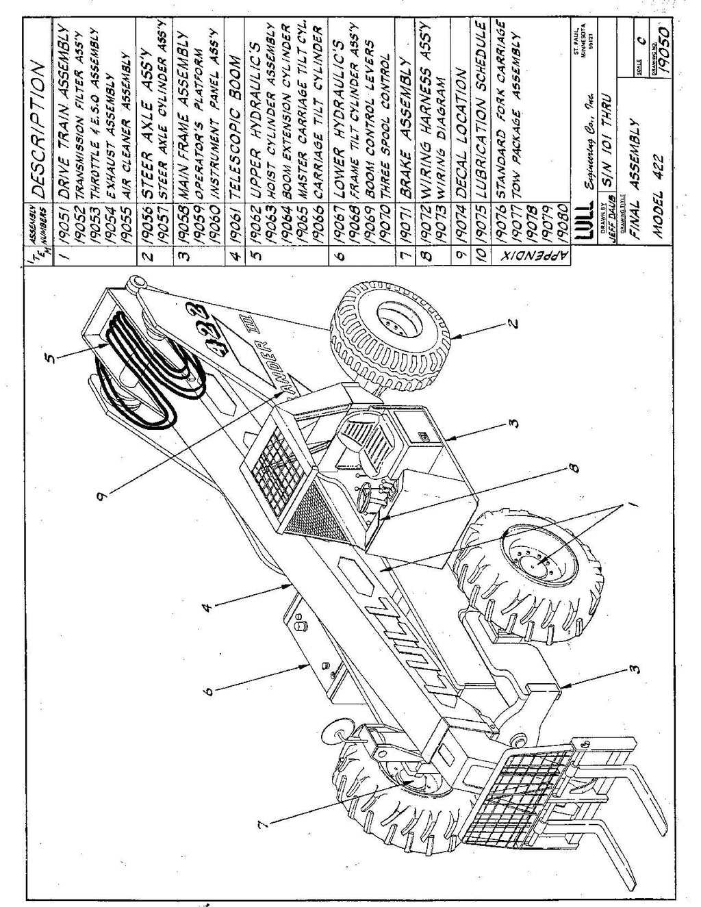 JLG 422 Telehandler Parts Catalog Manual