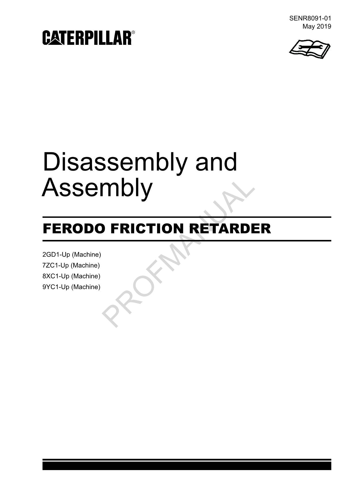 Caterpillar Cat FERODO FRICTION RETARDER Disassembly Assembly Service Manual