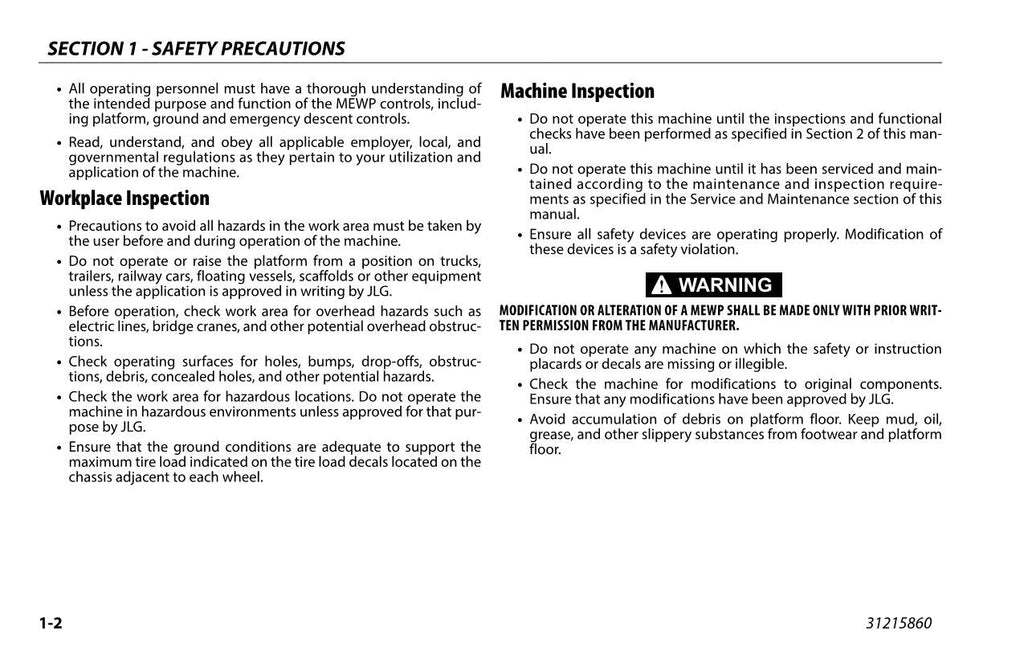 Manual del operador del mástil vertical JLG Ecolift 40 Ecolift 50 Ecolift 70