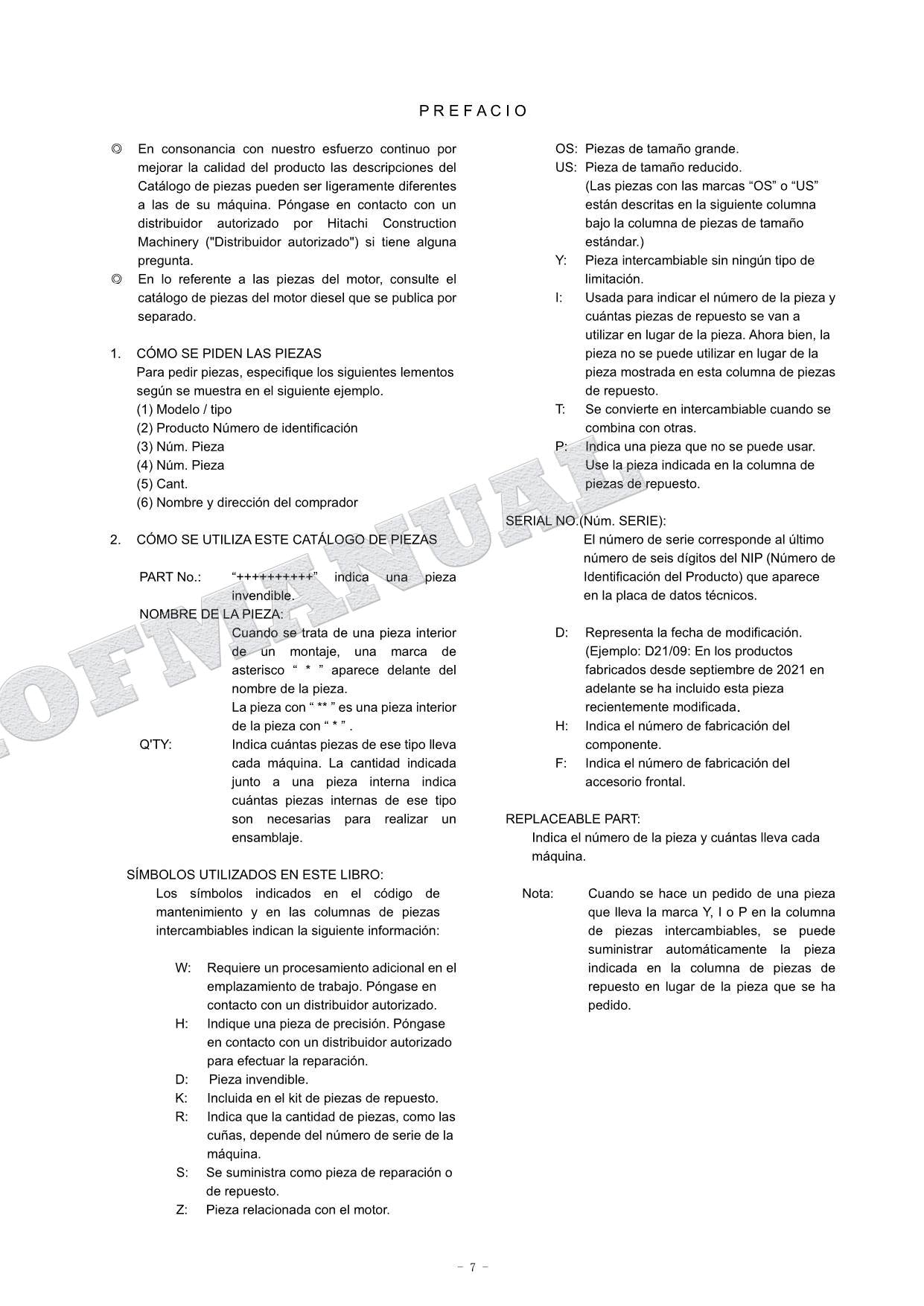 Manual del catálogo de piezas de excavadoras HITACHI ZX135US-7 135USK-7 con especificaciones japonesas