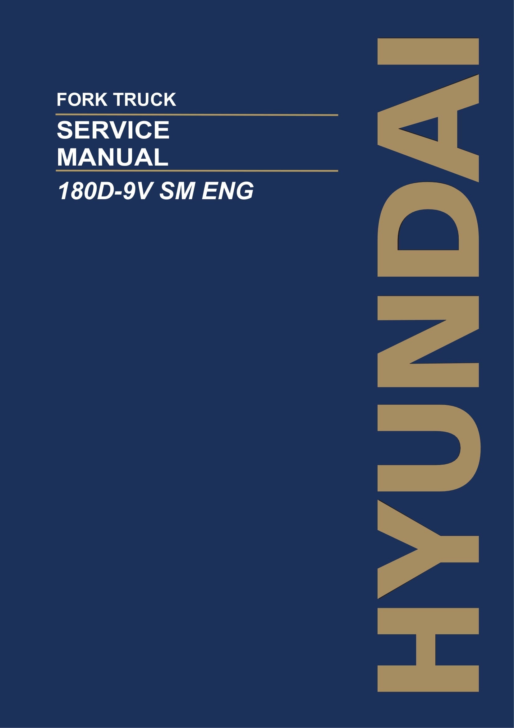 Manual de servicio en papel de la carretilla elevadora Hyundai 180D-9V