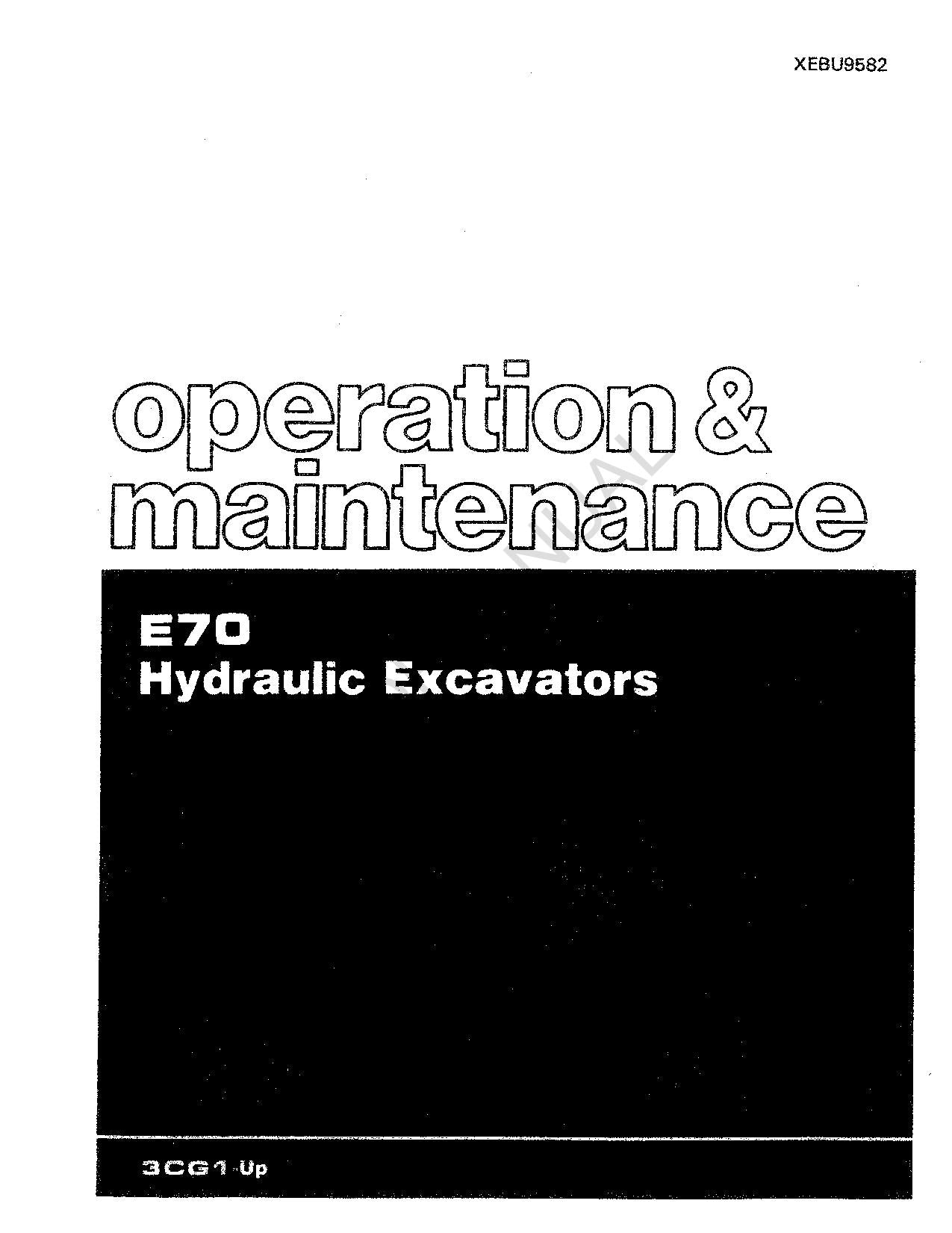 Manual de mantenimiento del operador de la excavadora hidráulica Caterpillar E70