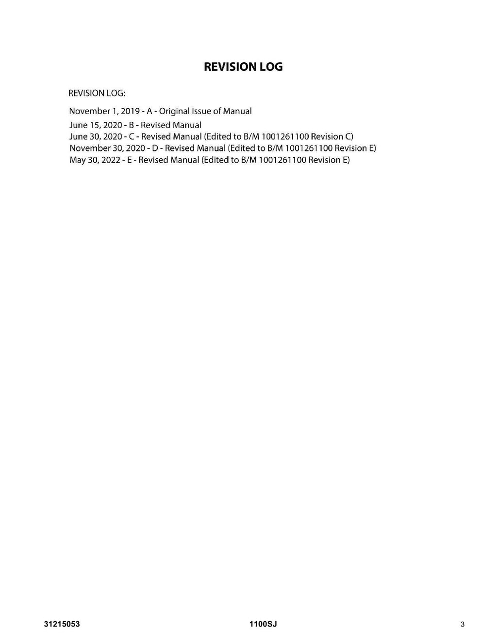 JLG 1100SJ Boom Lift Parts Catalog Manual 31215053