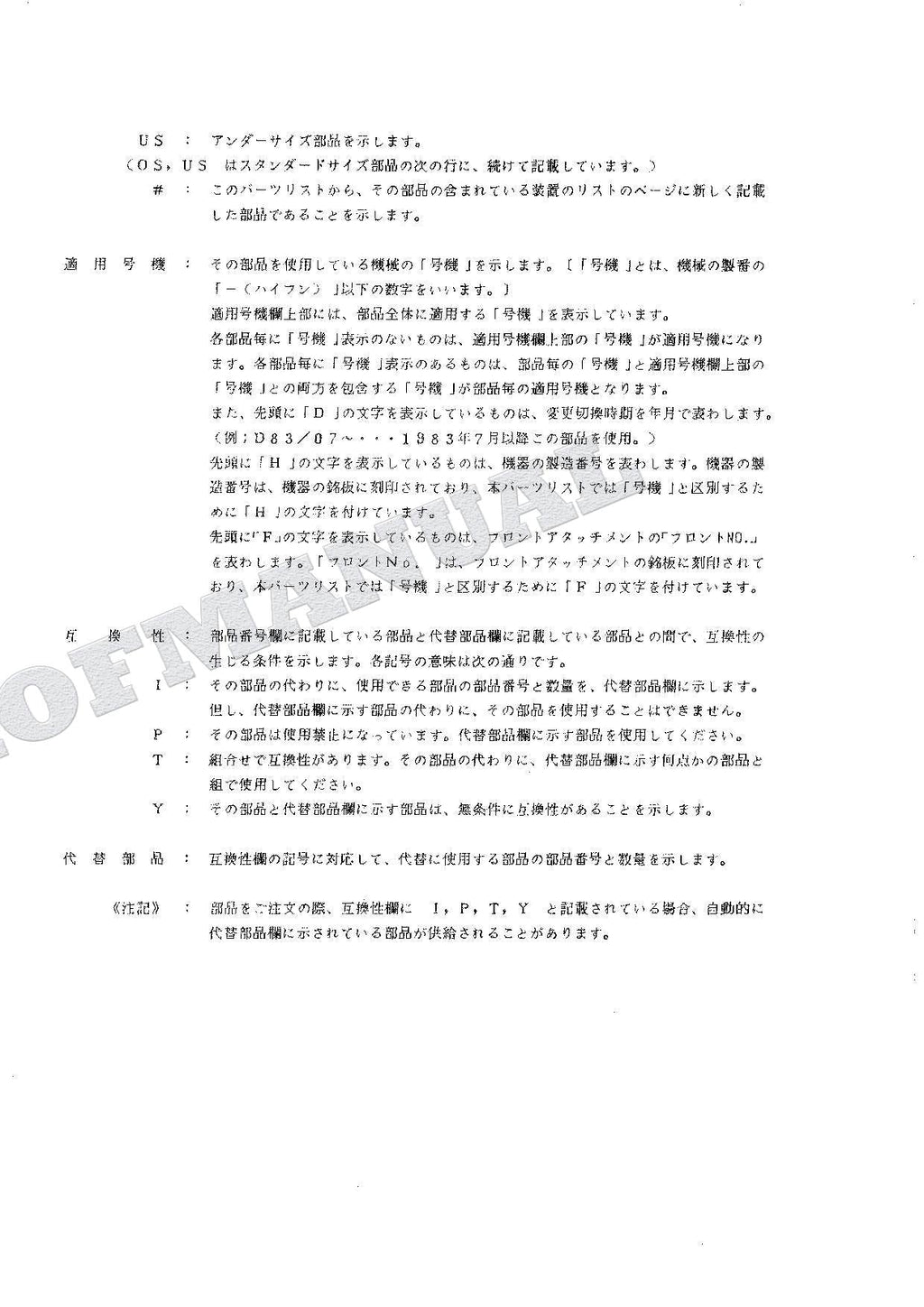 HITACHI UH025-7 Excavator Parts Catalog Manual SN 3001-