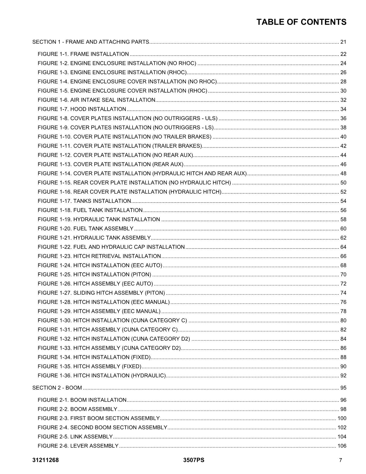 JLG 3507PS Telehandler Parts Catalog Manual