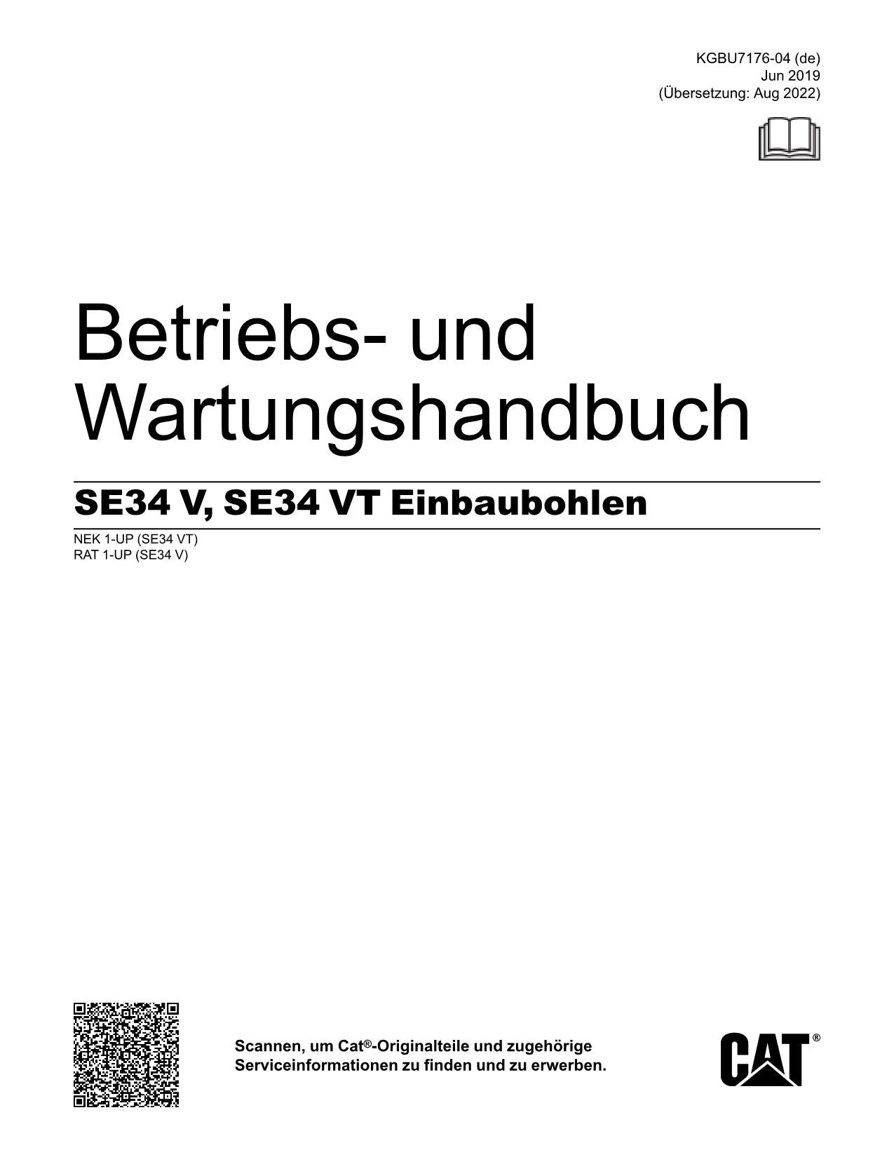 Caterpillar SE34 V SE34 VT Asphaltfertiger Betriebsanleitung Wartungshandbuch