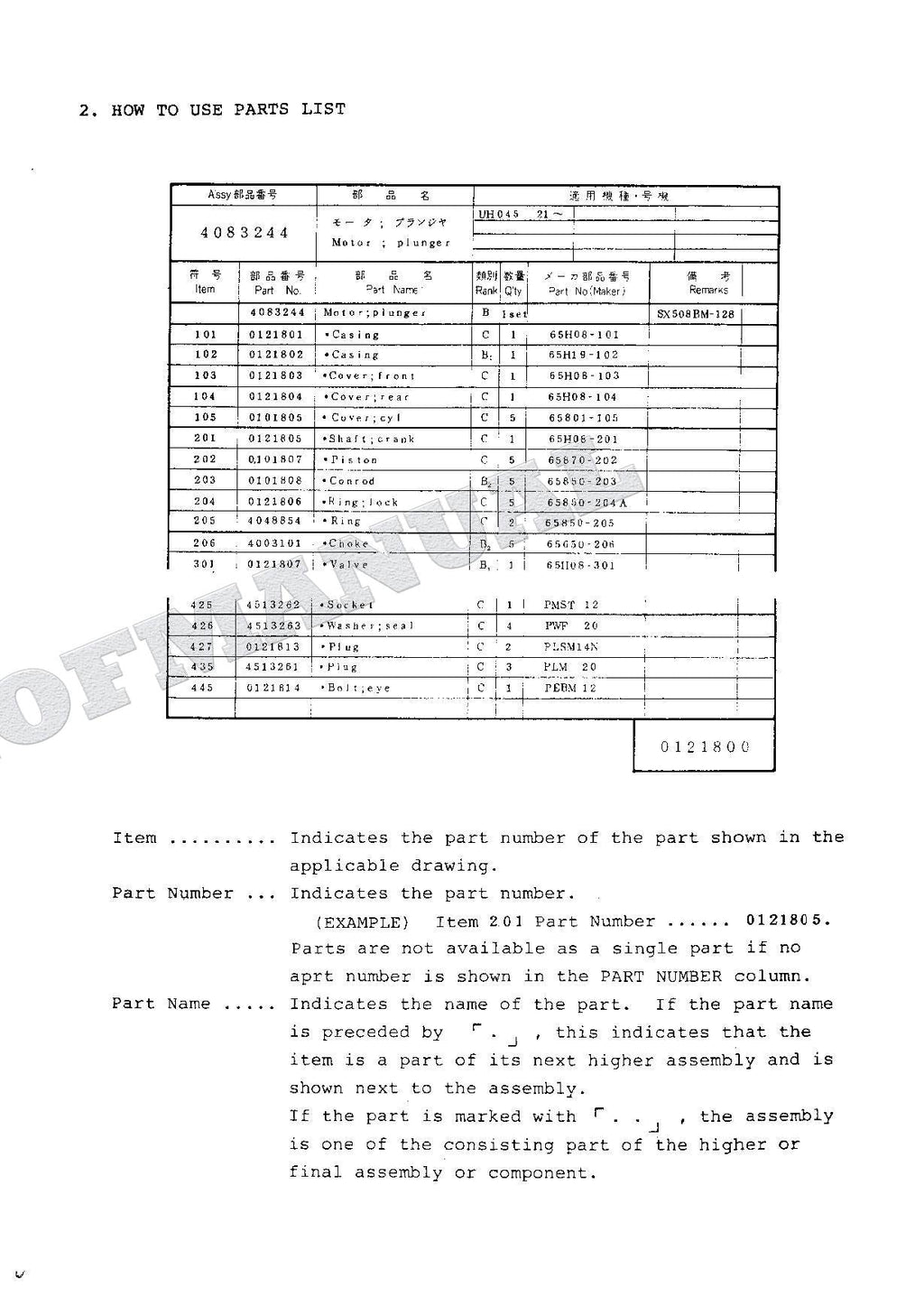 HITACHI UH04-5 UH052 Equipment Component Excavator Parts Catalog Manual