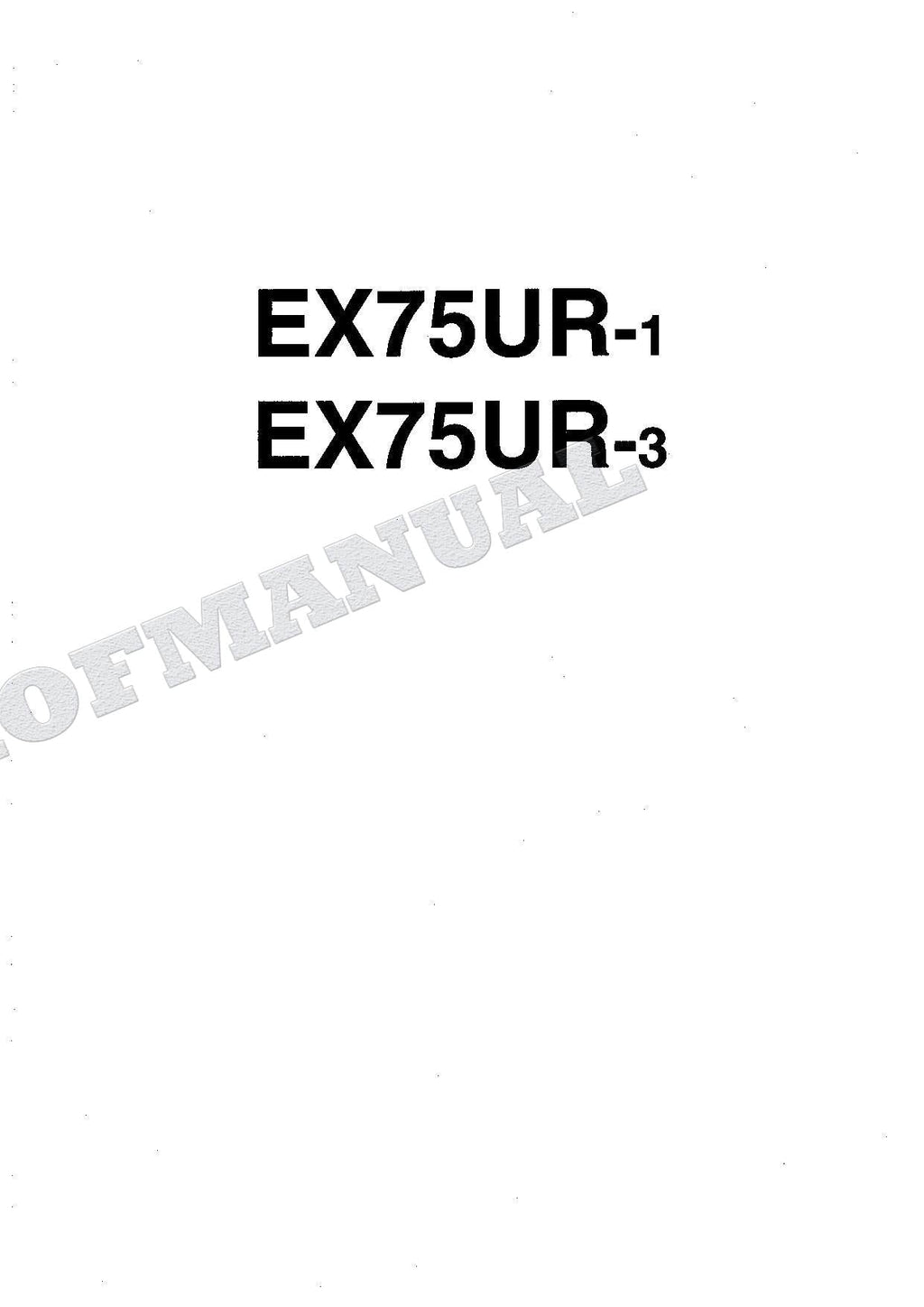 HITACHI EX75UR-1 EX75UR-3 EX135UR-1 ML Lght Crane Excavator Parts Catalog Manual
