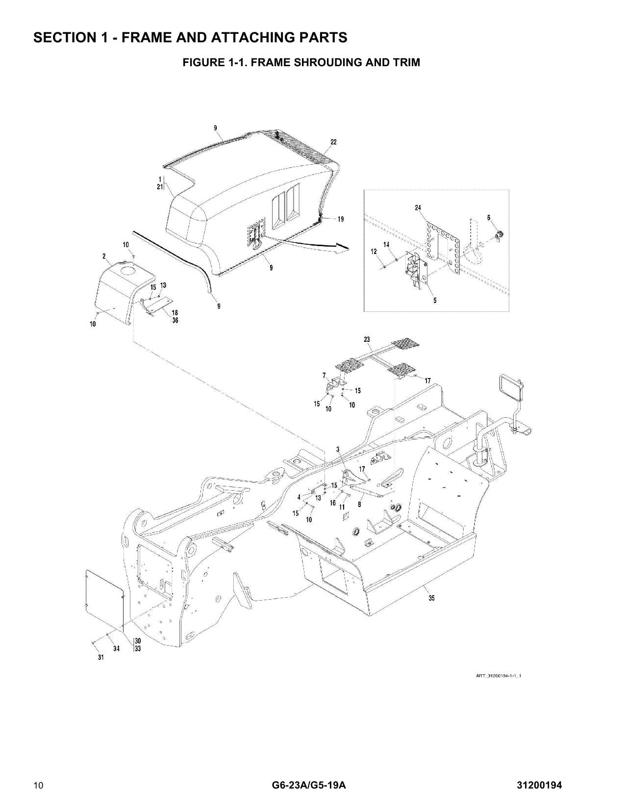 Manual del catálogo de piezas del manipulador telescópico JLG G5-19A G6-23A