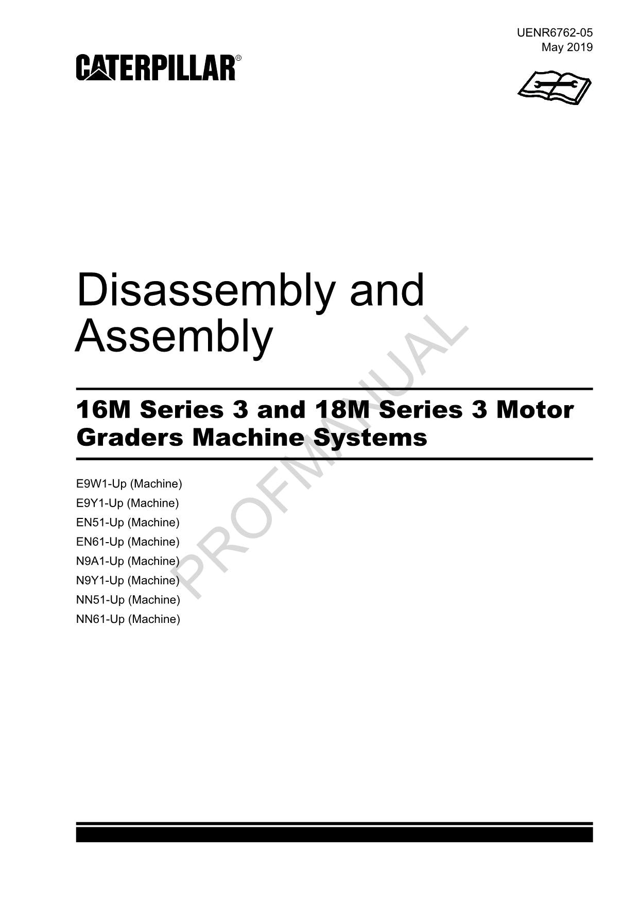 Manual de servicio de desmontaje y montaje de la motoniveladora Caterpillar Serie 16M y 18M 3