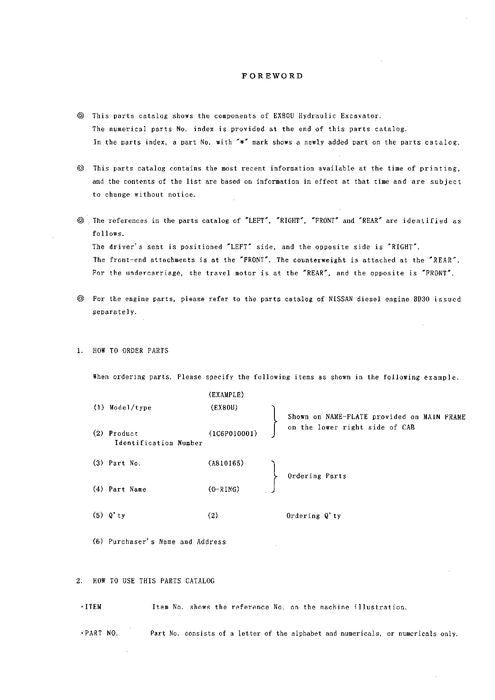 Hitachi EX75UR-5 excavator parts catalog manual