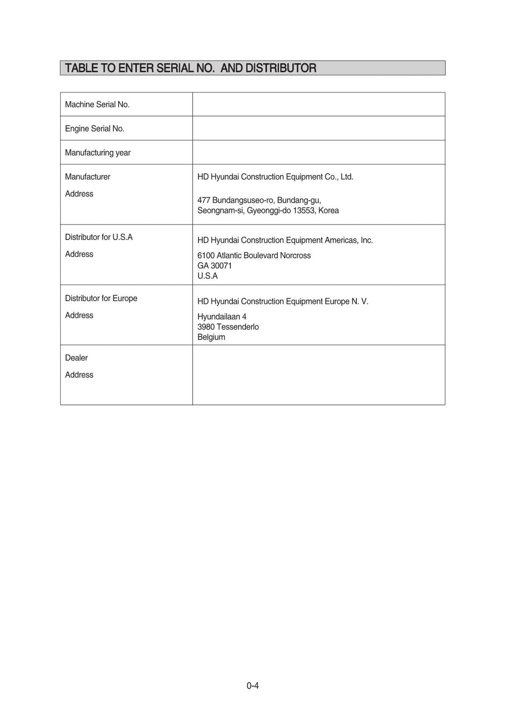 Hyundai HX130 LCR CRAWLER EXCAVATOR Operators Maintenance Manual