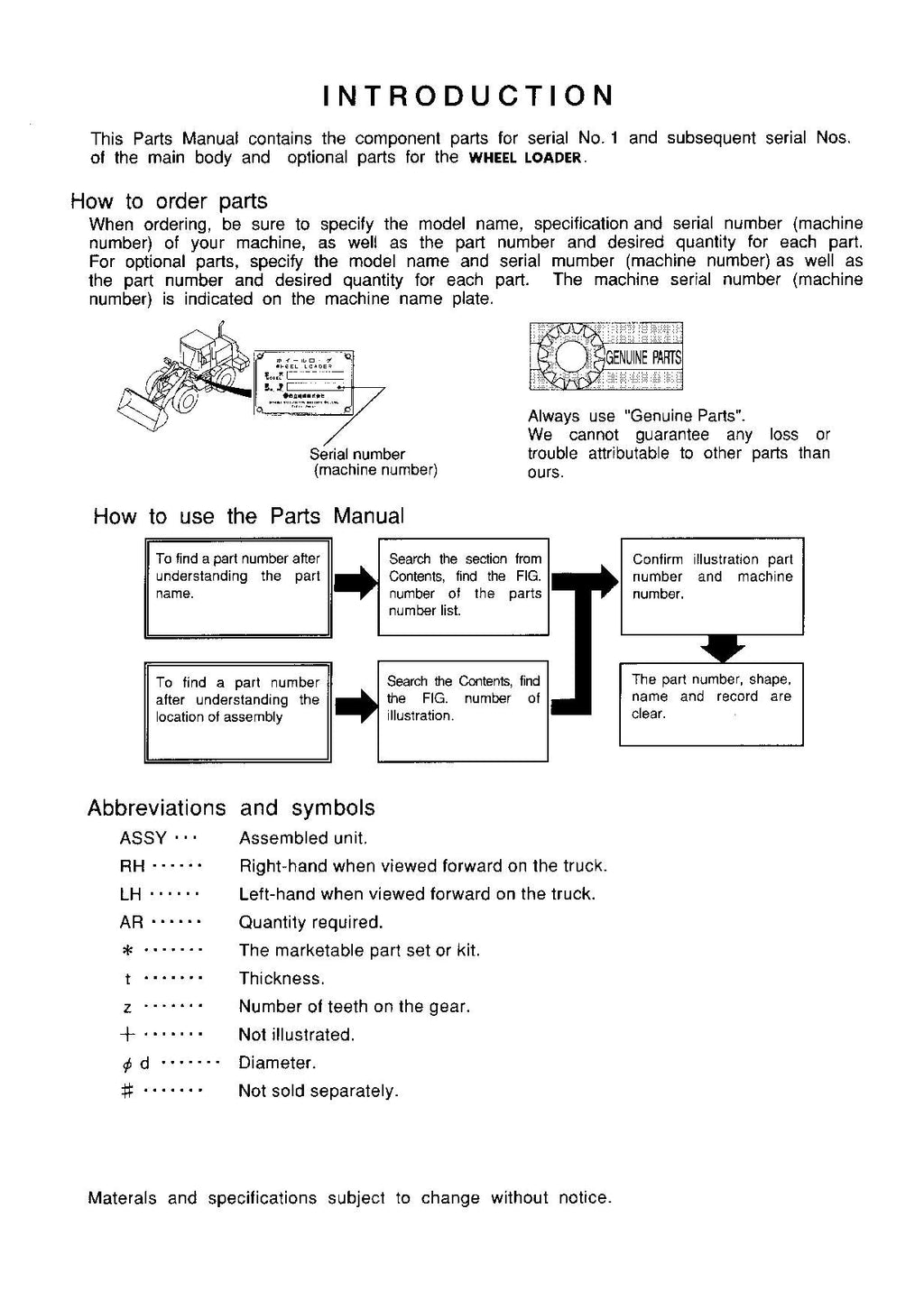 Hitachi LX110-7 Wheel Loader Parts Catalog Manual SN 00101