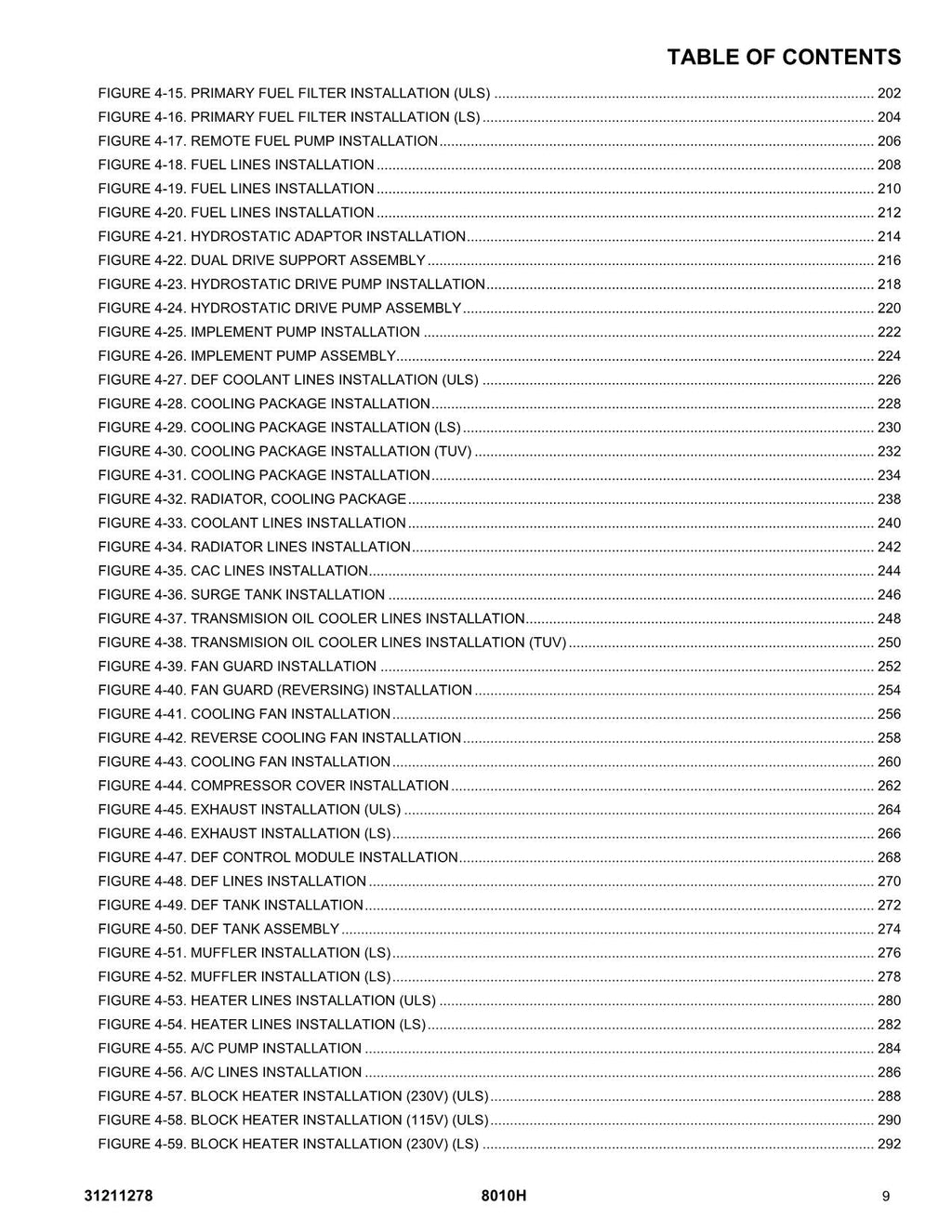 JLG 8010H Telehandler Parts Catalog Manual