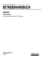 New Holland 760CG Schneidwerk Betriebsanleitung Ab 8190