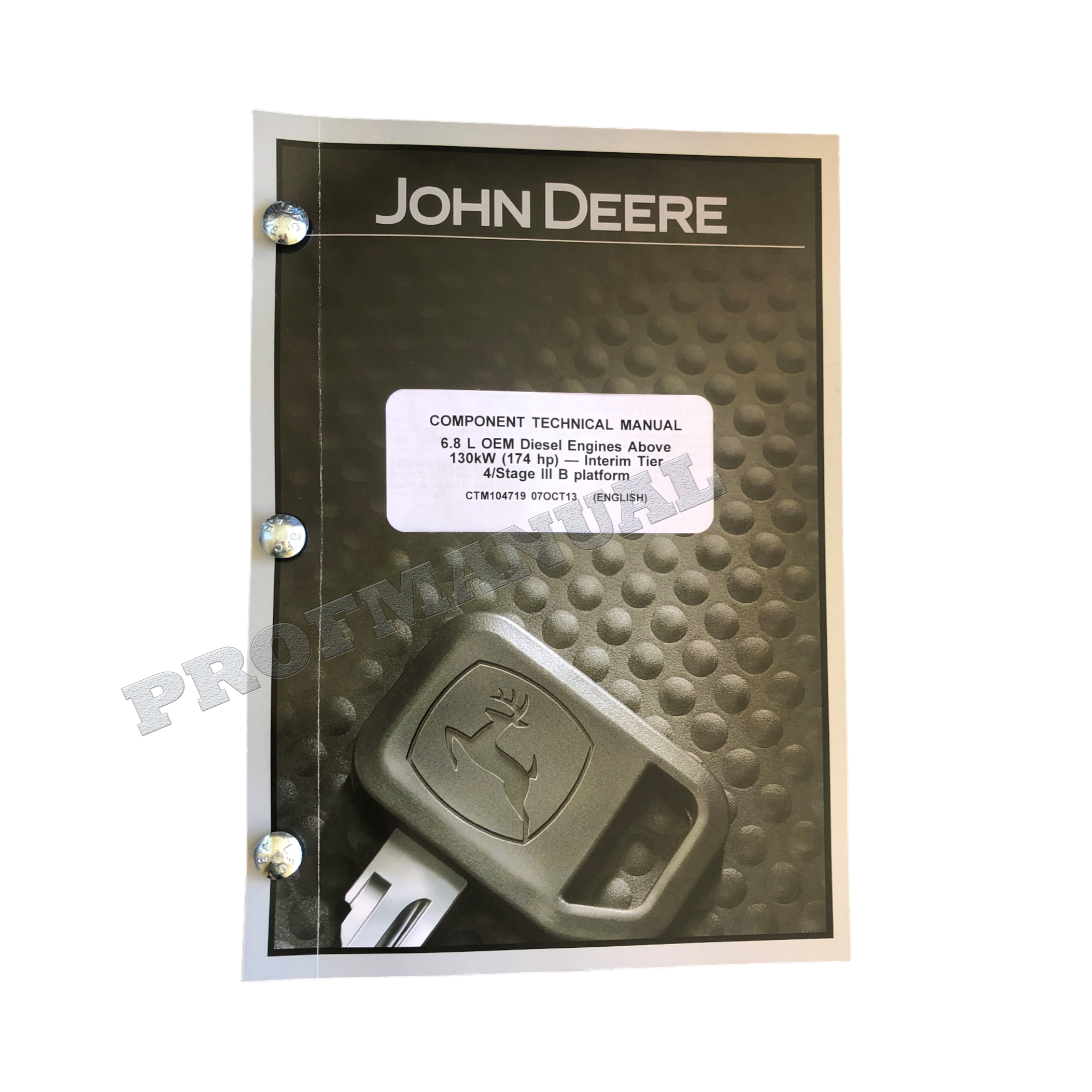 John Deere 6068 6.8L Engine Level 21 ECU REPAIR SERVICE MANUAL CTM104719