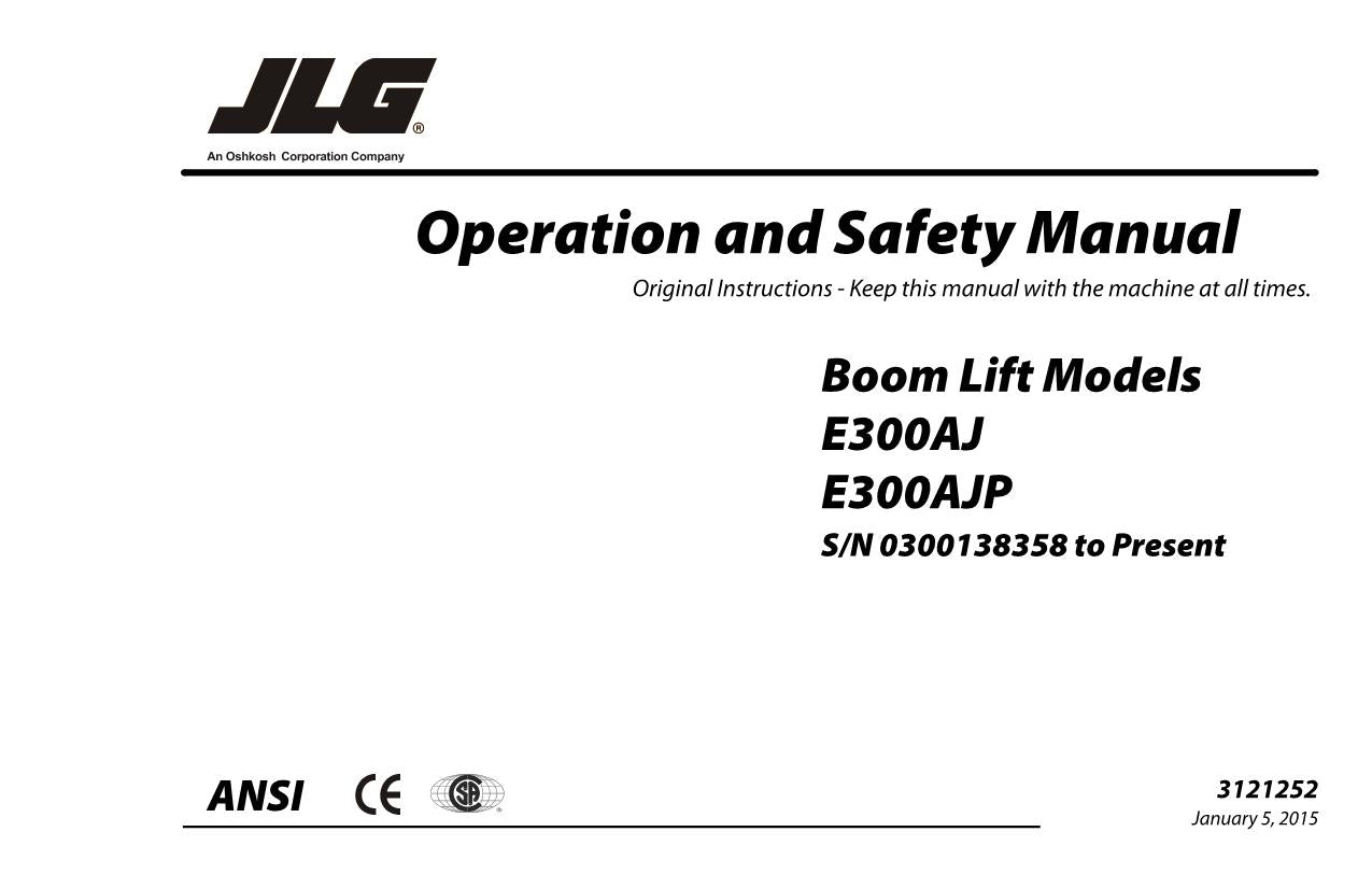 Manual del operador de mantenimiento y operación de la plataforma elevadora JLG E300AJ E300AJP 3121252