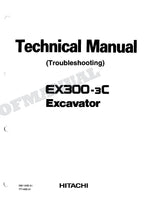 HITACHI EX300-3C Excavator Service manual Troubleshooting with Big Schematics