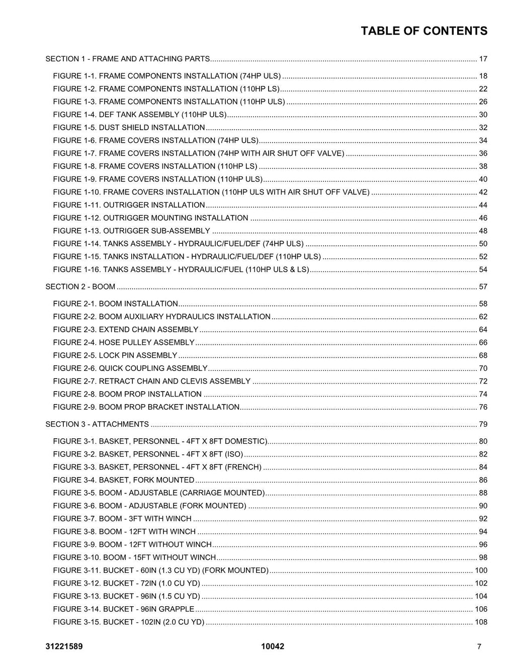 SKYTRAK 10042  Telehandler Parts Catalog Manual 31221589